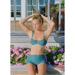 Aila Blue NEW Free People Cuba bikini Top - Teal Rib, size M Photo 2
