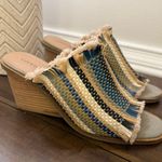 Lucky Brand  Blue and Tan Woven Wedges Sz 7.5 Photo 0
