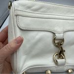 Rebecca Minkoff Cream Leather Clutch Handbag Gold Hardwear Fringe No Strap Photo 2