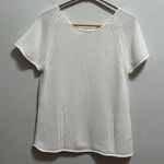 Vintage Cottagecore white knit sweater top cotton doen bohemian small medium Photo 0