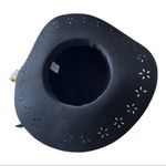 Faded Glory  Black Wide Brim Lacer Cut Floppy Wool Hat Photo 2