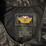 Harley Davidson Black Leather Vest with Lace Photo 2