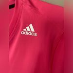 Adidas Shirt Womens XL Fitted Pink Long Sleeve V Neck Athleisure Photo 2