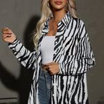 Boutique Zebra Print Button Down Top Photo 0