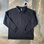 Mondetta  Collared Fleece Pullover Top NWT Women's Size Large Black Photo 0