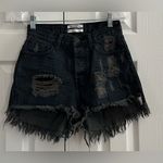 One Teaspoon  Women's Fox Black High Waist Bonita Distressed Shorts size 26 Photo 0