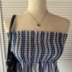 Teenbell White Blue Pinstriped Strapless Peplum Top Size undefined Photo 2
