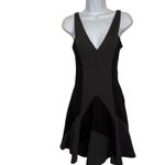 Hale Bob  Sleeveless V Neck Fit and Flare Dress Panel Blocked Black & Gray‎ EUC S Photo 1