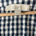 Loft  Women XS Wrap Top 100% Cotton Black White Gingham Cottagecore Preppy French Photo 5