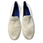 Rothy's Original Slip on Sneaker Bright White w/ Blue Halo and Back Stripes Sz 8 Photo 0