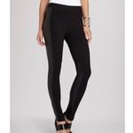 BCBGMAXAZRIA Caragh Faux Leather Panel Leggings Black Pull On Mixed Media Small Photo 3