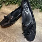 Tod's Black Patent Leather And Suede Lace up Loafers Size 38 Photo 1