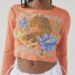 Urban Outfitters  Top eternal lovers tiger graphic crop womens Orange (small) y2k Photo 0