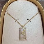 A New Day Gold Necklace with Rectangular Pendant Photo 1