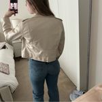 ZARA  cream faux leather moto jacket Photo 5
