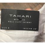 Tahari  Jamie Mid Rise Roll Cuff Skinny White Jeans 8/29 New Photo 3