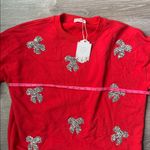 NEW Ivy City Co Jewel Bow Sweatshirt in Red Photo 5