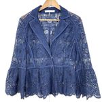Trina Turk  Womens Crochet Lace Jacket Size 6 Sheer Romantic Boho Dark Cottage Photo 0
