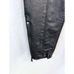 Calvin Klein Moto Women’s Skinny Pants Size 4 Black Mid Rise Faux Leather Goth Photo 3