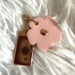 Coach 1"  Gold Tea Rose Flower Floral Bag Charm Hang Tag Photo 1