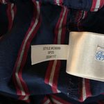 J.Crew Womens Cotton Poplin Pajama Pant In Stripe Navy Blue Red XL Photo 4