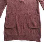 Natural Life Cozy Textured Button Sweater Dress Tunic Size XS Maroon boho hippie Photo 4