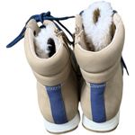 Wonderly  Baluxy Beige Navy Quilted Faux Fur Trimmed Boots Size 9 1/2 Winter Photo 2