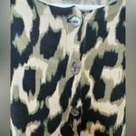 August Silk  Leopard Print Cardigan Black‎ Womens Button Down Sweater Photo 3