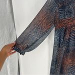 Mint Velvet Sheer Snake Print Fit & Flare Trapeze Asymmetrical Midi Dress 18 Blue Photo 5