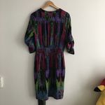 Presley Skye 100% Silk rolled sleeve midi dress belted V Neck w/ Pockets… Pink Photo 5