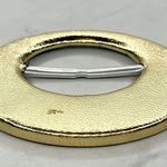 Vintage Plastic and Metal Metallic Gold Scarf Slide Shirt Tie Bar Belt Buckle Photo 4