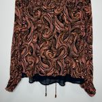 Karina Grimaldi  Women Roma Print Blouse Top Size‎ Medium Pink Paisley Chiffon Photo 7