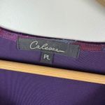 Calessa Velvet Embroidered Tunic Top Sz PL Multicolor Boho Artsy Festival Royal Purple Photo 4