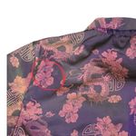 Just Polly Oriental Asian Dragon Crop Top Size XL‎ Floral Black Long Sleeve Photo 7