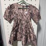 NWT En Saison Purple brocade mini dress size medium Photo 0