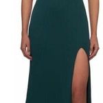 La Femme NWOT One Shoulder Green Jersey Women 14 Maxi Evening Gown Formal Dress Photo 0