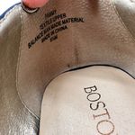 Boston Proper  Navy Blue Leather Pammy Wedge Platform Cork Heels Size 9.5 Photo 4