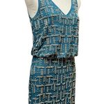 Cache Beaded Sleeveless Mini Dress Green Gold 6 Photo 5