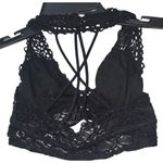 t Lace Bralette High Neck Crisscross Back Sexy Lingerie Top Black Size XS Photo 1