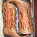 Lucchese Soft leather Brown Orange Woman’s Western Boots Size 7 1/2 Retails $800 Photo 0
