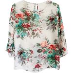 Le lis Floral Chiffon Blouse Bell Flare 3/4 Sleeves Womens Small Top Cute Casual Photo 2