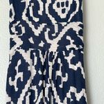 Anthropologie  Maeve Scrollwork Blue White Printed Tribal Sleeveless Maxi Dress Photo 3