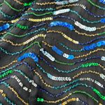 Laurence Kazar 80s Vintage Blouse Sequin Beaded Silk Shirt Striped Glam Retro Photo 9