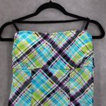 Hula Honey  Green Blue Ruffle Padded Tankini Boho Y2K VTG Swim Beach Top L Large Photo 2