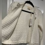 Elie Tahari NWT  Size S Cream Knit Embellished Textured Cardigan Beaded Pearls Photo 3