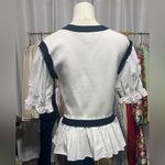 Anthropologie Layered Pop| Sweater Top - White/Black Photo 3