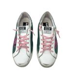Golden Goose Superstar Leather Suede Sneakers Green White Pink Size 40 Photo 3