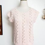 Vintage 90s Light Pink Knit Cap Sleeve Sweater Top Size M Photo 0