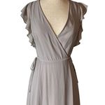 Lulus grey maxi wrap dress Gray Size XS Photo 1
