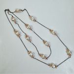 Source Unknown Sterling Silver Freshwater Pearl Angel Skin Coral Long Layering Necklace Photo 9